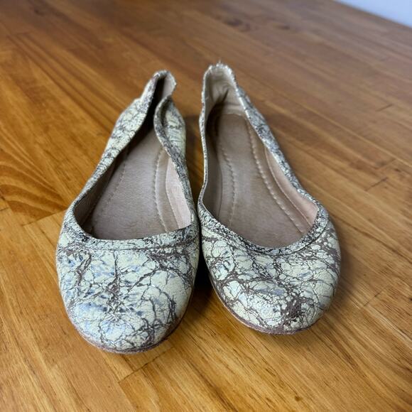Frye Carson Ballet Flats Reptile Print Leather Flats Size 7 - Picture 3 of 7